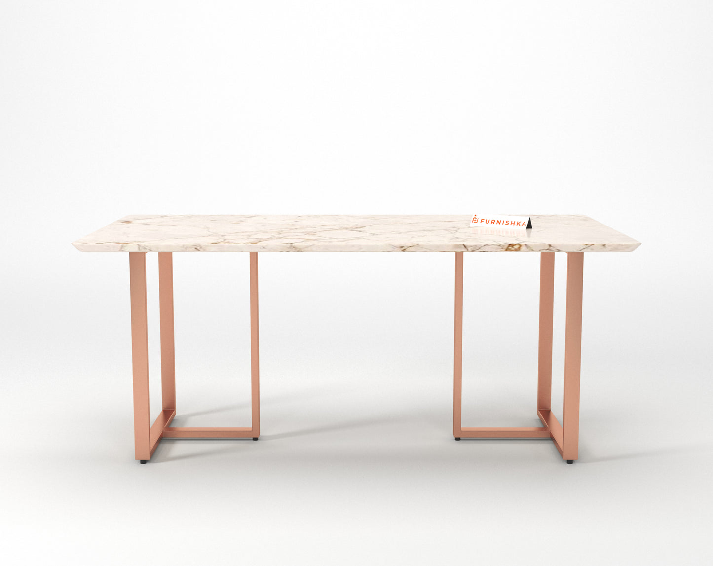 Tuscany Dining Table 6 Seater Rose Gold Base - Furnishka