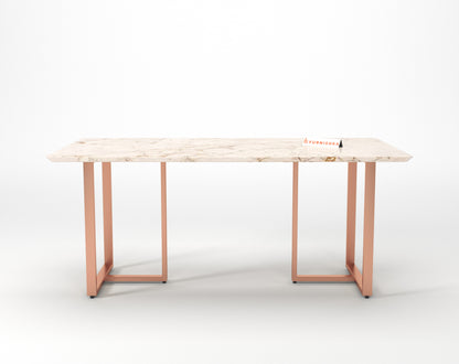 Tuscany Dining Table 6 Seater Rose Gold Base - Furnishka
