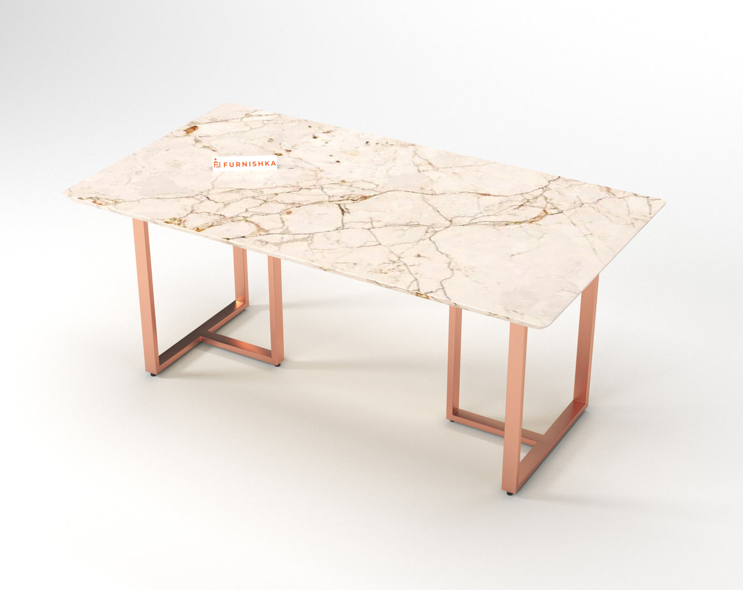 Tuscany Dining Table 6 Seater Rose Gold Base - Furnishka