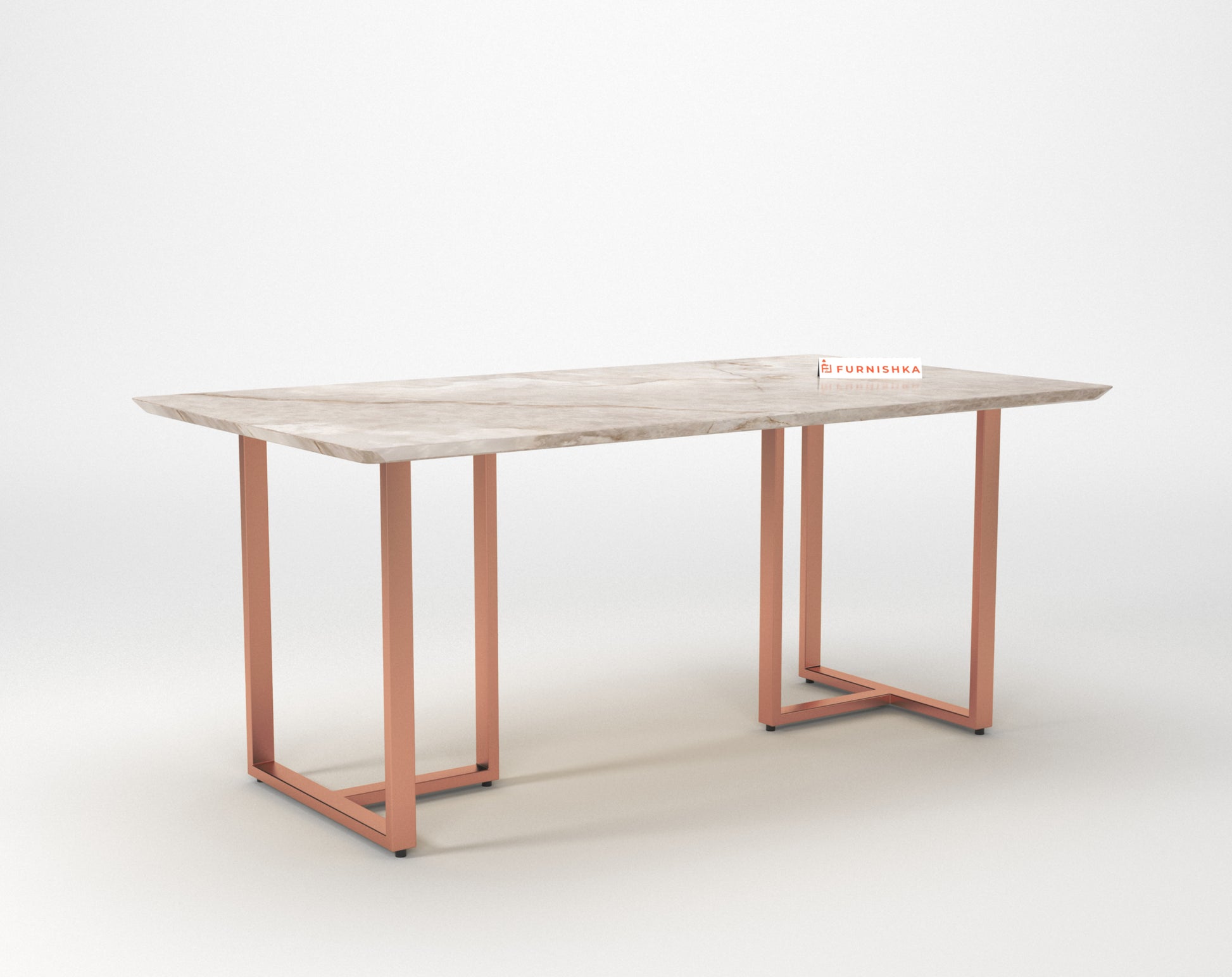 Tuscany Dining Table 6 Seater Rose Gold Base - Furnishka