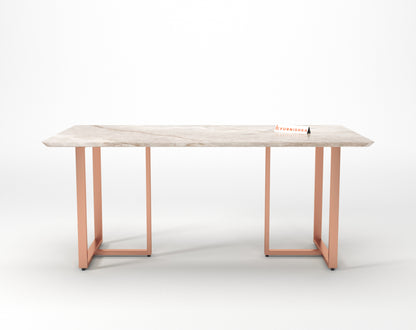Tuscany Dining Table 6 Seater Rose Gold Base - Furnishka