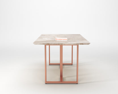 Tuscany Dining Table 6 Seater Rose Gold Base - Furnishka