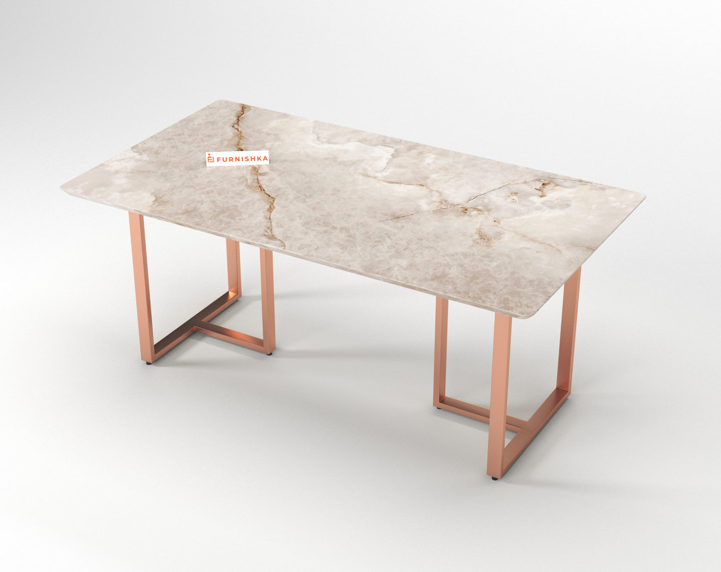 Tuscany Dining Table 6 Seater Rose Gold Base - Furnishka