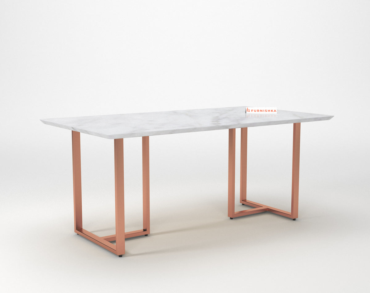 Tuscany Dining Table 6 Seater Rose Gold Base - Furnishka