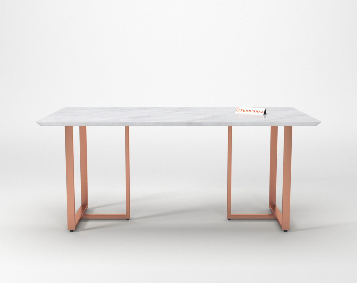 Tuscany Dining Table 6 Seater Rose Gold Base - Furnishka