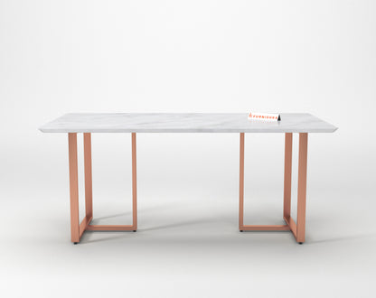 Tuscany Dining Table 6 Seater Rose Gold Base - Furnishka