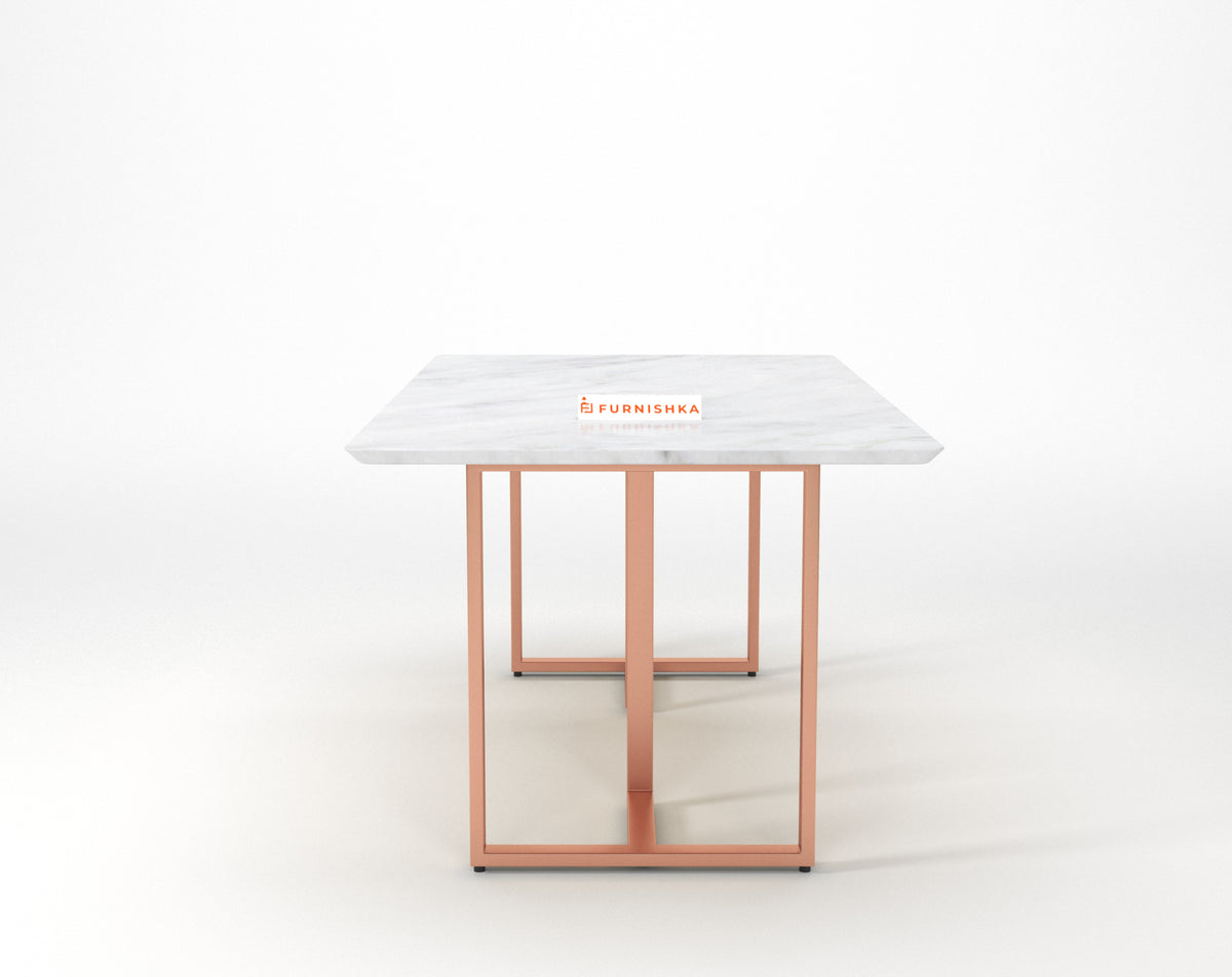 Tuscany Dining Table 6 Seater Rose Gold Base - Furnishka