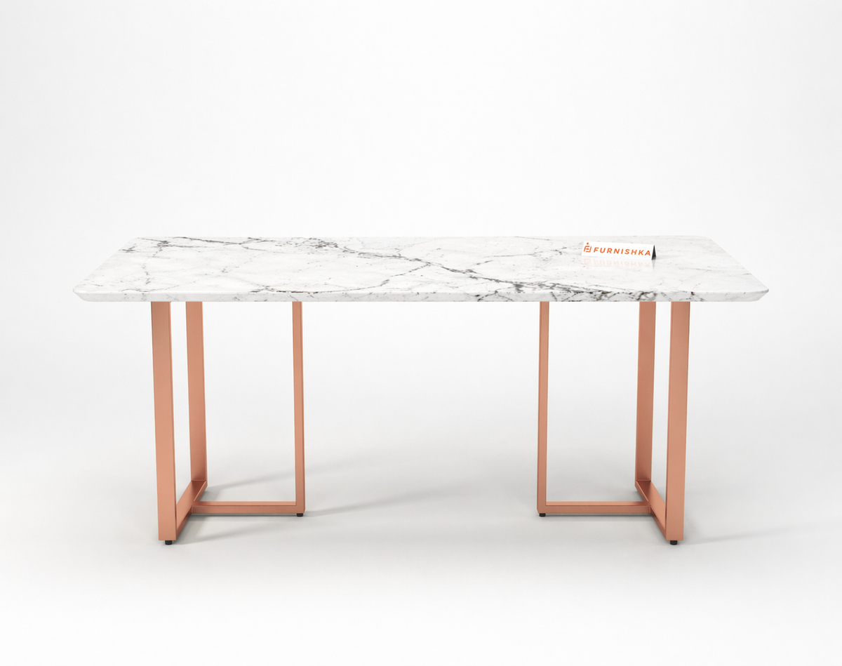 Tuscany Dining Table 6 Seater Rose Gold Base - Furnishka