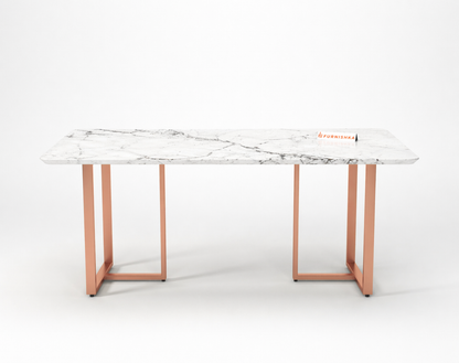 Tuscany Dining Table 6 Seater Rose Gold Base - Furnishka