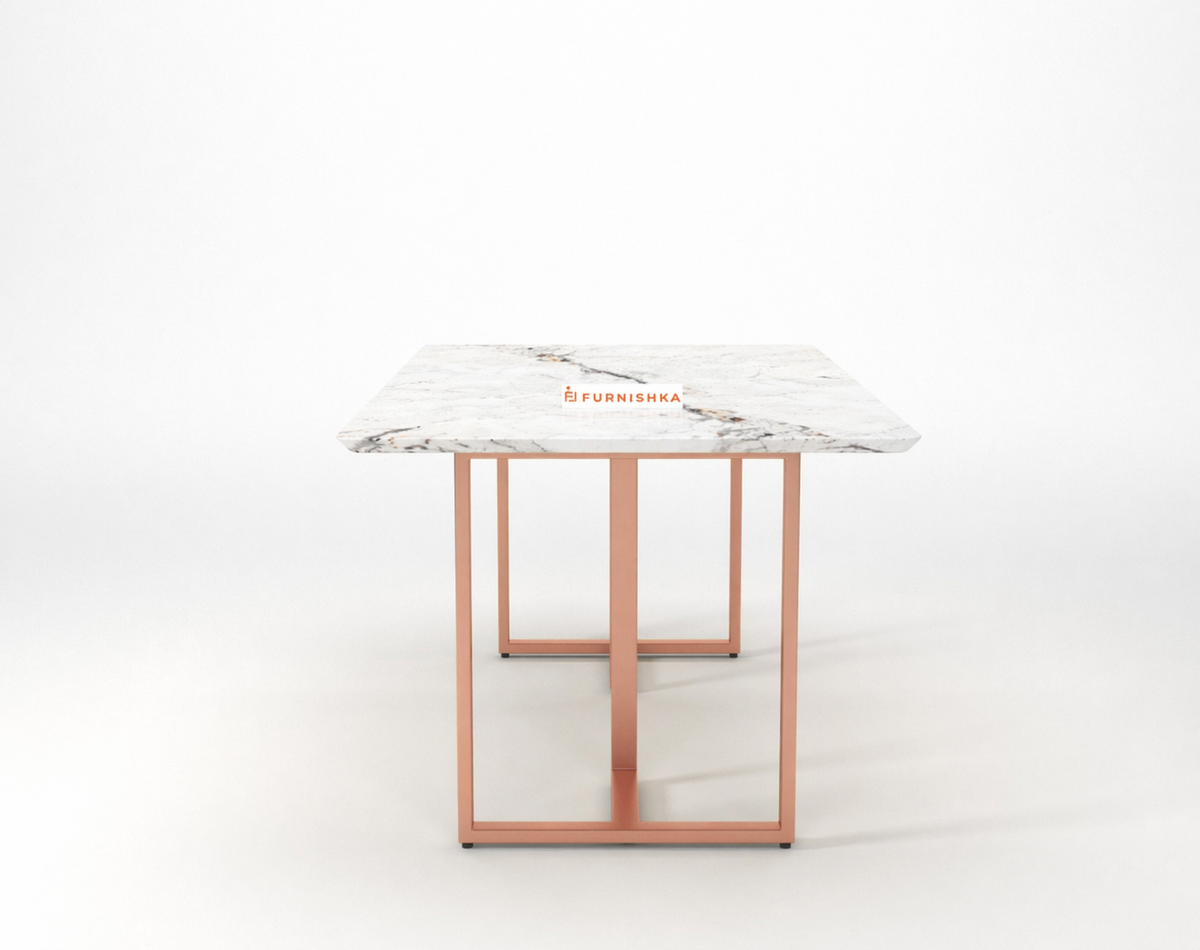 Tuscany Dining Table 6 Seater Rose Gold Base - Furnishka