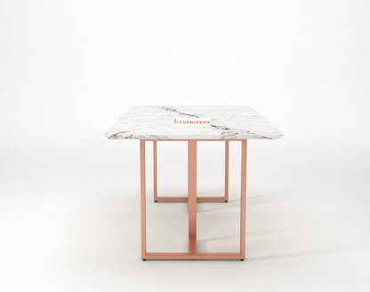 Tuscany Dining Table 6 Seater Rose Gold Base - Furnishka