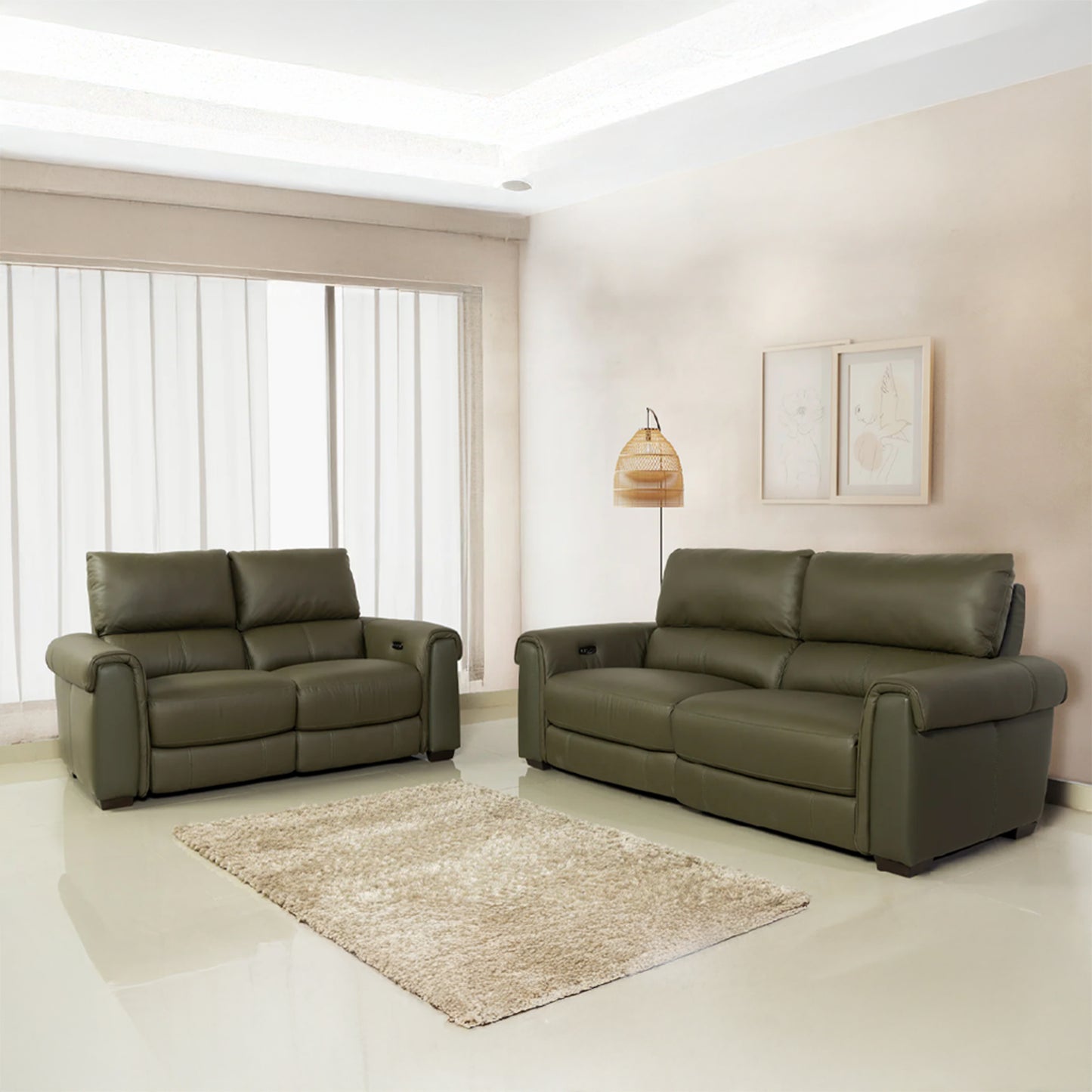 Velora 3 + 2 Seater Motorised Electric Recliner set - Furnishka 