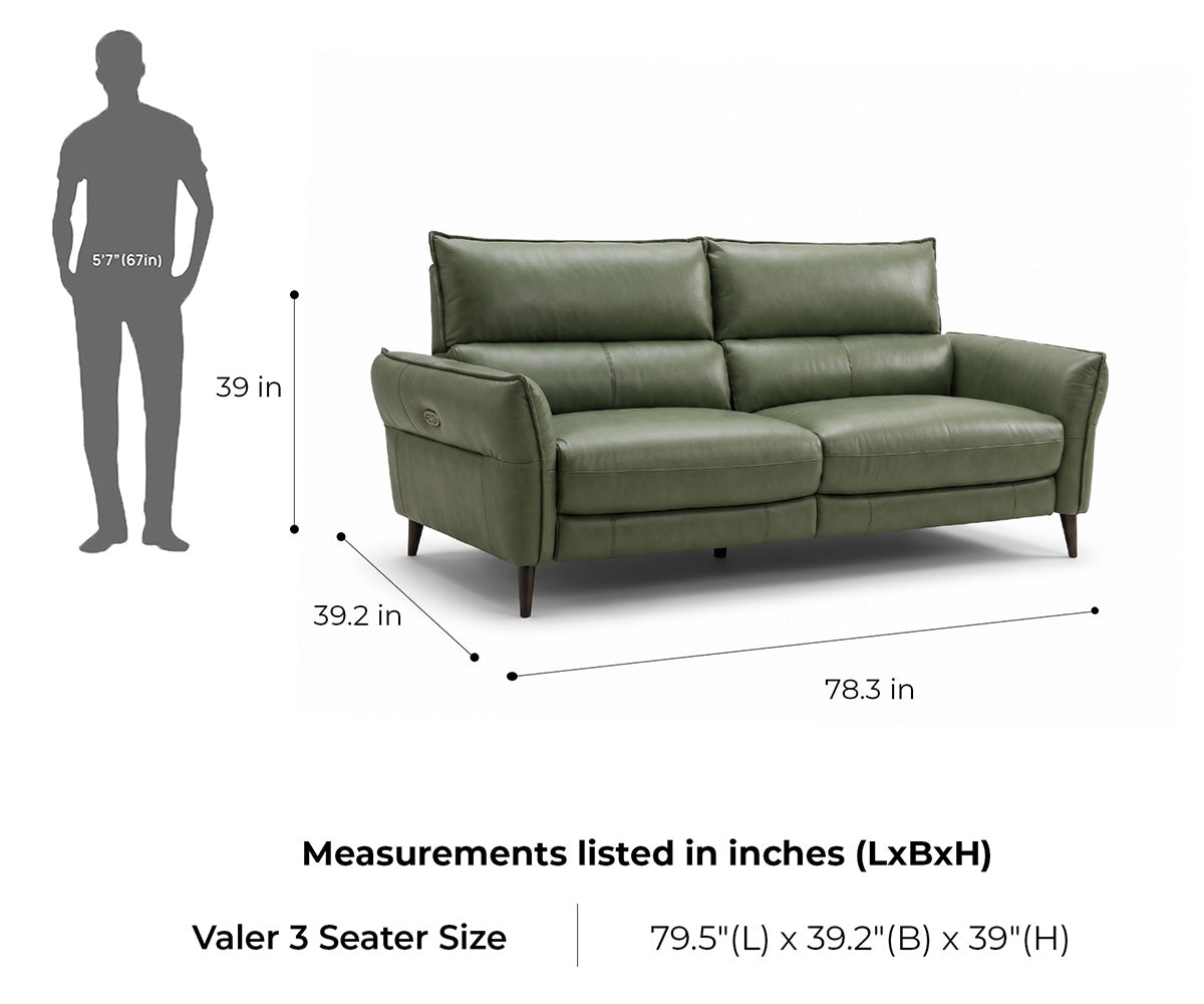 Valer 3 Seater Motorised Electric Recliner - Furnishka