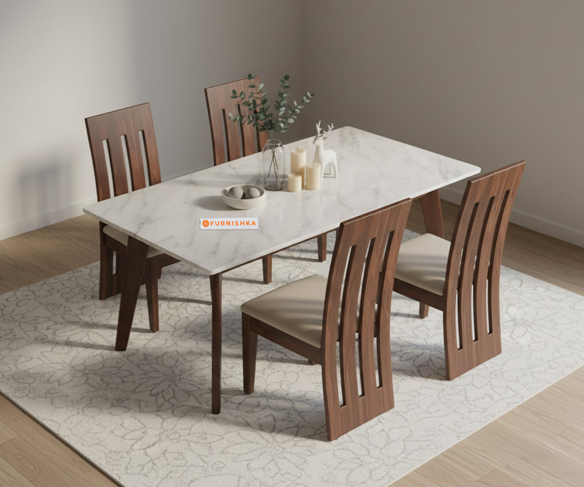 Vedh(Agar) 4 Seater Dining Sets Indian Marble Set - Furnishka 