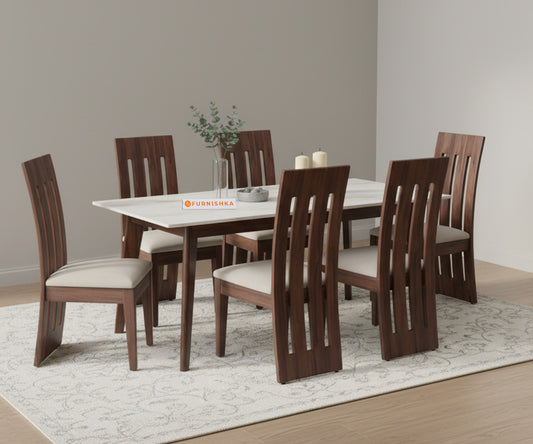 Vedh(Agar) 6 Seater Dining Sets Indian Marble Set - Furnishka 