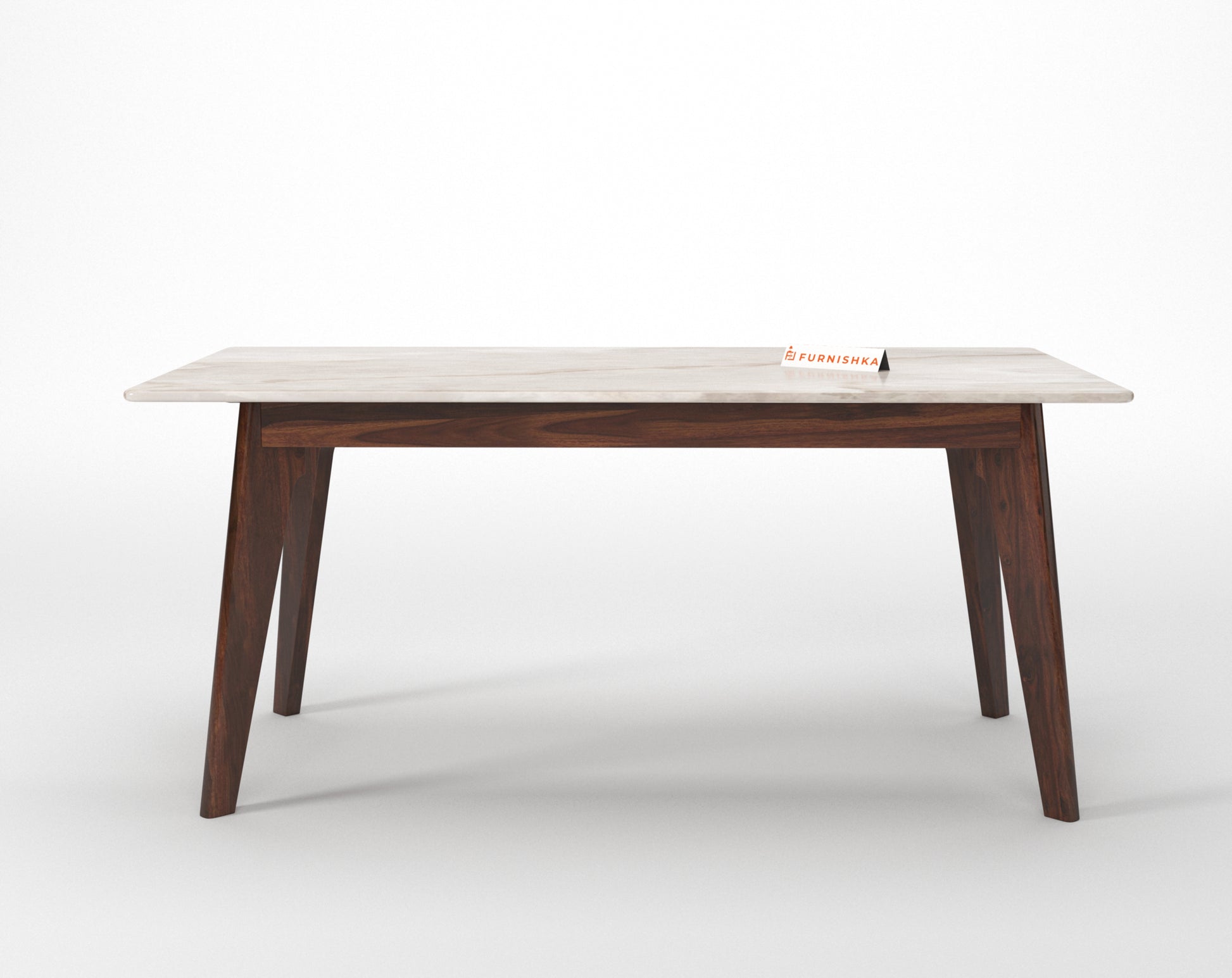 Vedha Dining Table 6 Seater Wood Base - Furnishka