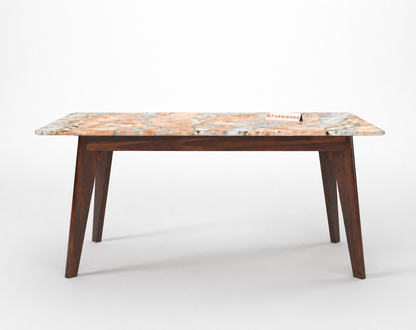 Vedha Dining Table 6 Seater Wood Base - Furnishka 