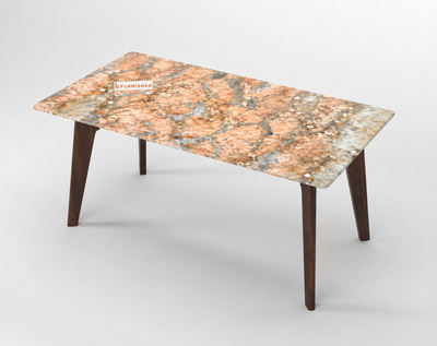 Vedha Dining Table 6 Seater Wood Base