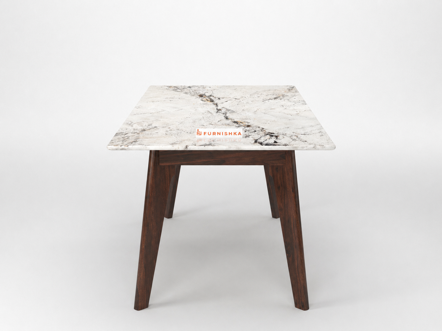 Vedha Dining Table 6 Seater Wood Base - Furnishka