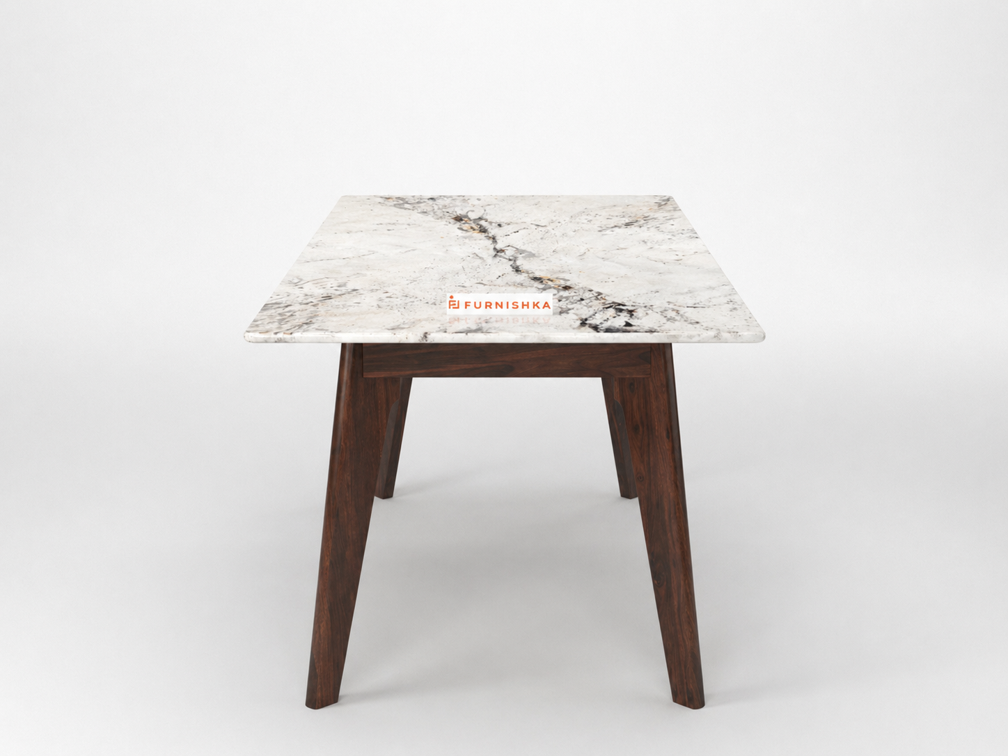 Vedha Dining Table 6 Seater Wood Base - Furnishka