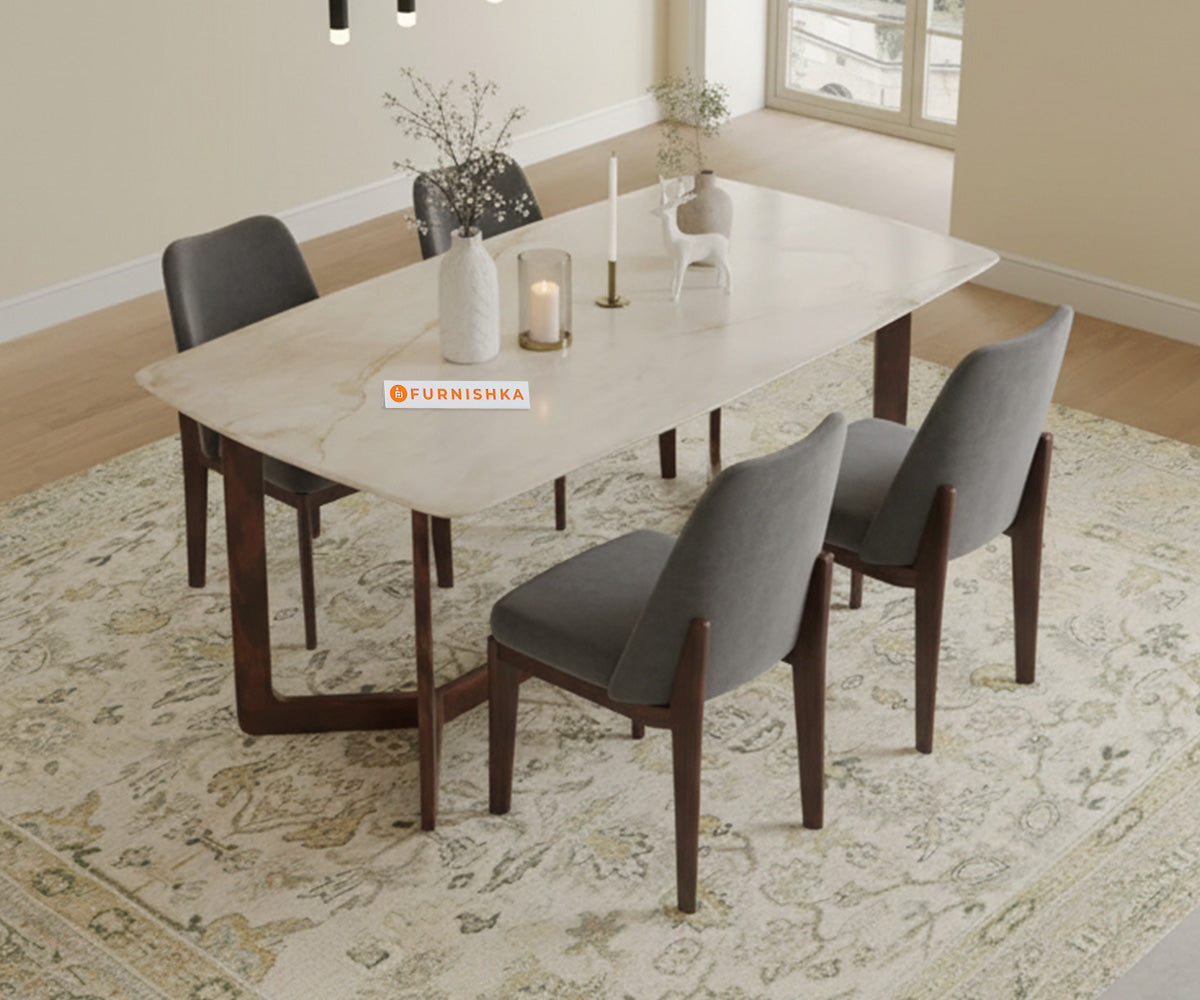 Vetra 4 Seater Dining Sets with Australian Onyx Top - Furnishka 