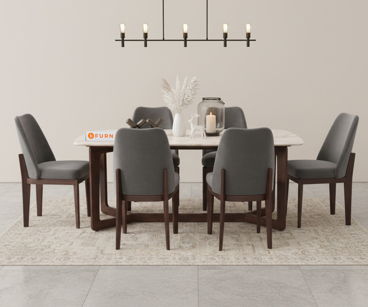 Vetra 6 Seater Dining Sets with Australian Onyx Top - Furnishka 