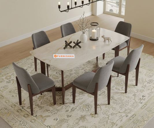 Vetra 6 Seater Dining Sets with Australian Onyx Top - Furnishka