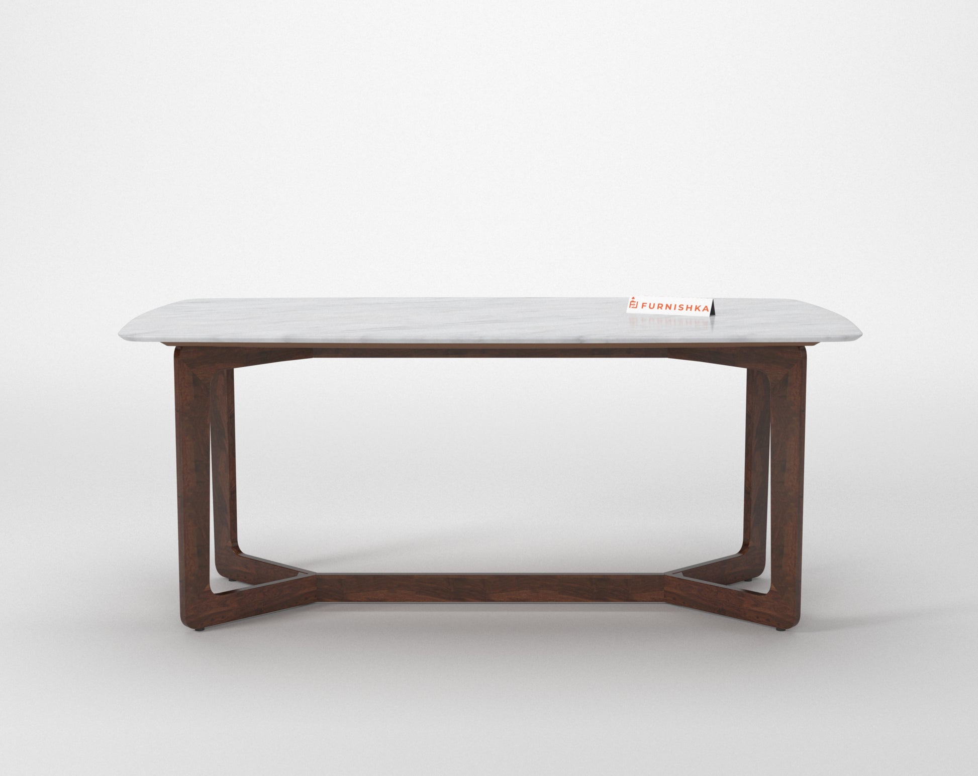 Vetra Compact Indian Marble Top 6 Seater Dining Table - Furnishka 