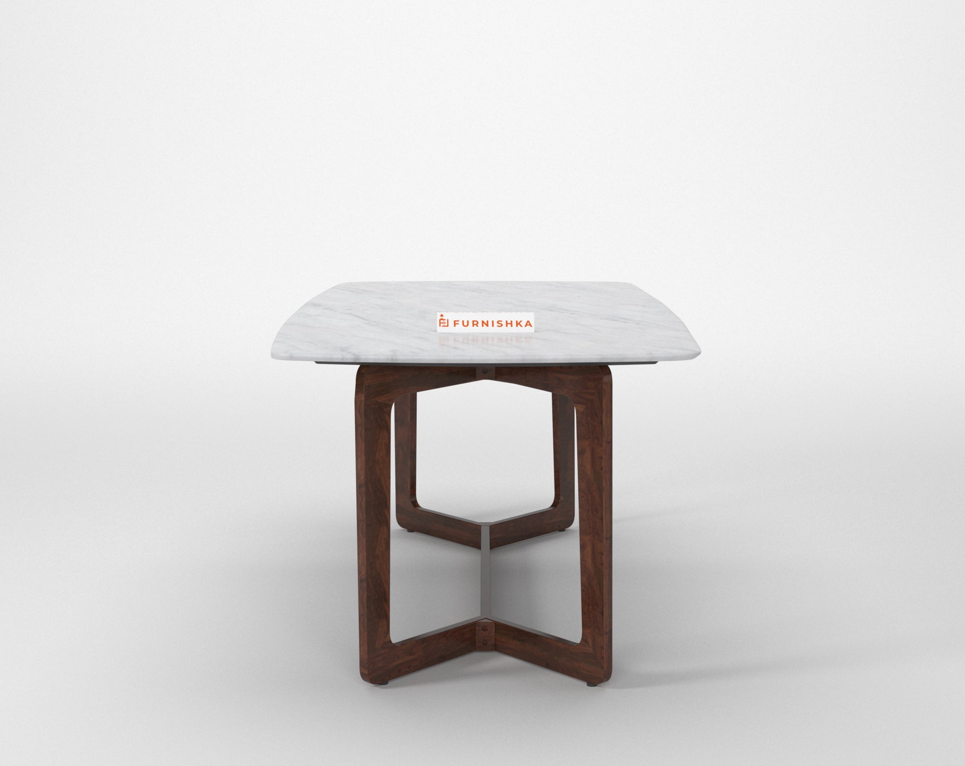 Vetra Compact Indian Marble Top 6 Seater Dining Table - Furnishka 