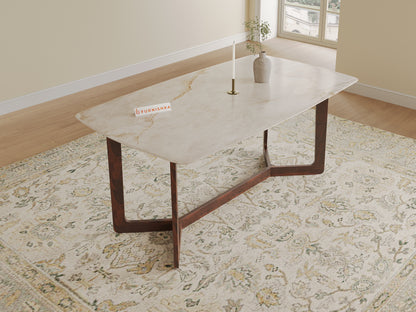 Vetra Dining Table 6 Seater Wood Base - Furnishka