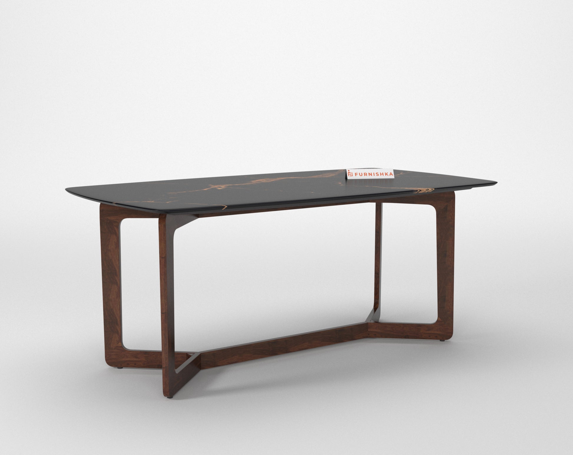 Vetra 6 Seater Dining Sets with Black Engineered Marble Top - Furnishka