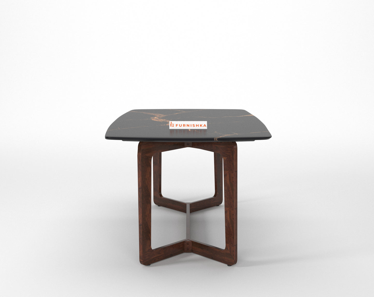 Vetra 6 Seater Dining Sets with Black Engineered Marble Top - Furnishka