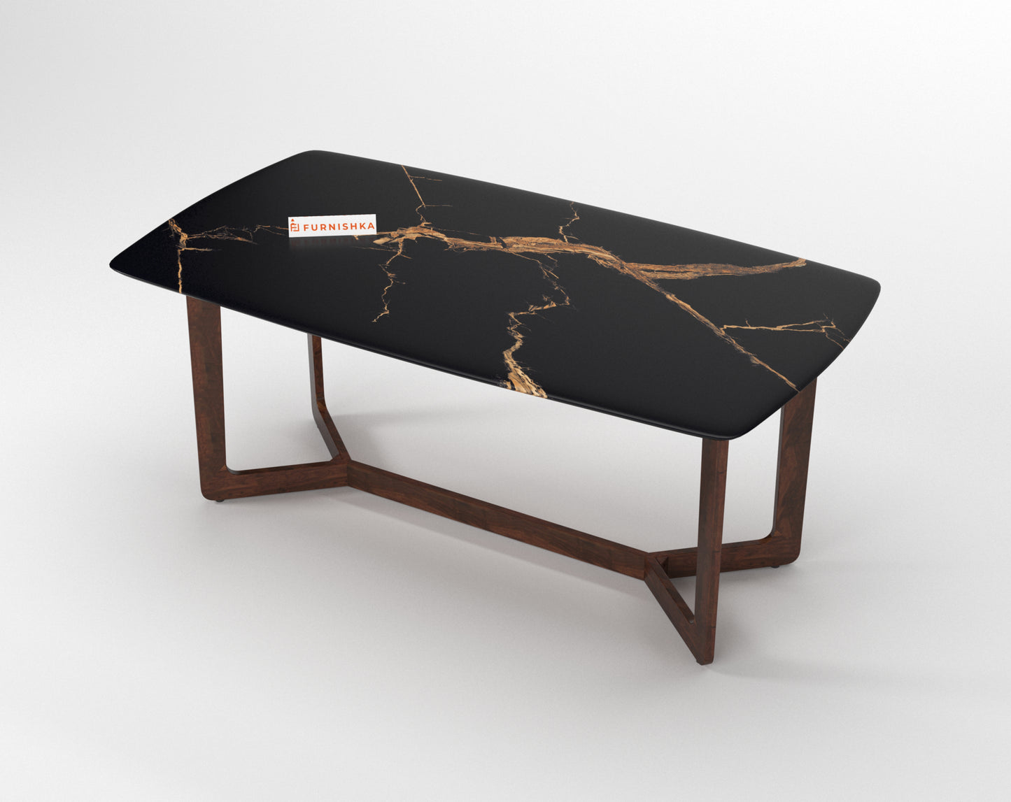 Vetra 6 Seater Dining Sets with Black Engineered Marble Top - Furnishka