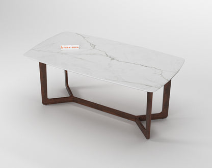 Vetra 6 Seater Dining Sets Quartz Marble Top - Furnishka