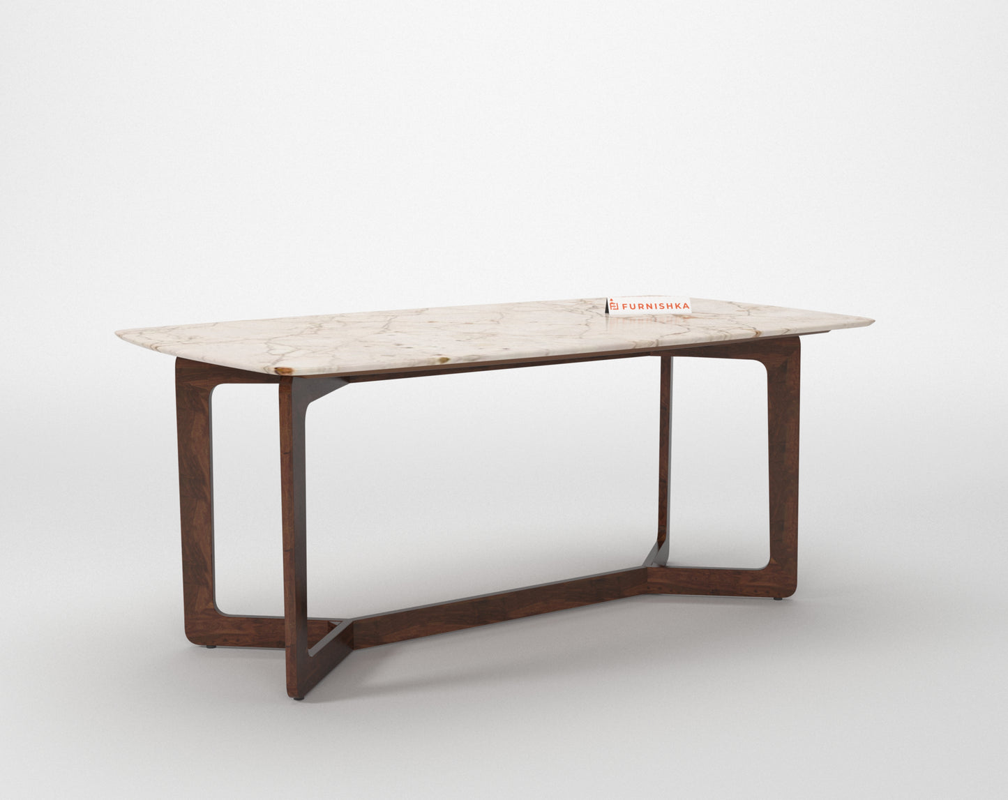 Vetra 6 Seater Dining Sets with Rosalia Gold Engineered Marble Top - Furnishka
