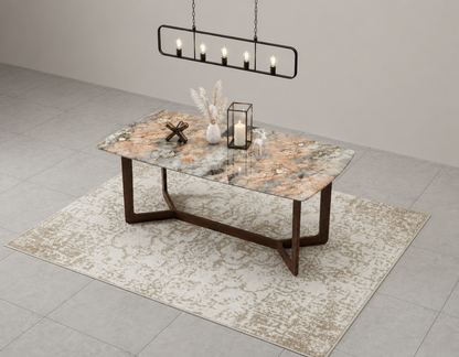 Vetra Dining Table 6 Seater Wood Base - Furnishka