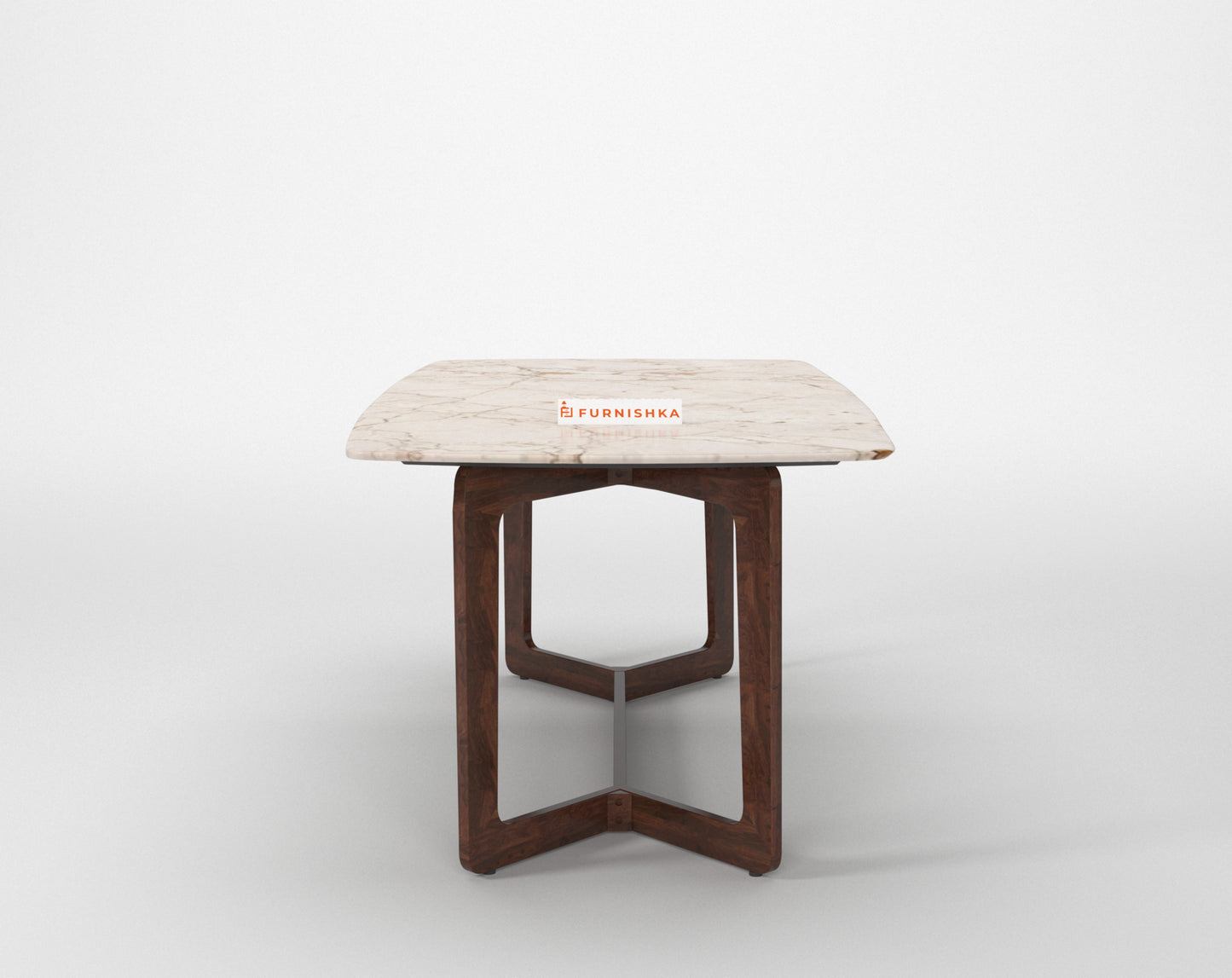 Vetra Dining Table with Rosalia Gold Engineered Marble Top - 4 Seater - Furnishka 