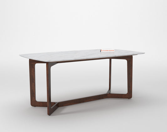 Vetra Indian Marble Top 4 Seater Dining Table - Furnishka