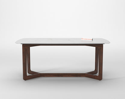 Vetra Quartz Marble Top 4 Seater Dining Table - Furnishka 