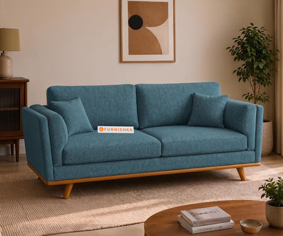 Oslo 3 Seater Fabric Sofa With Vintage Aqua Blue
