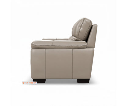 Derby 2 Seater Leather Sofa in Silver