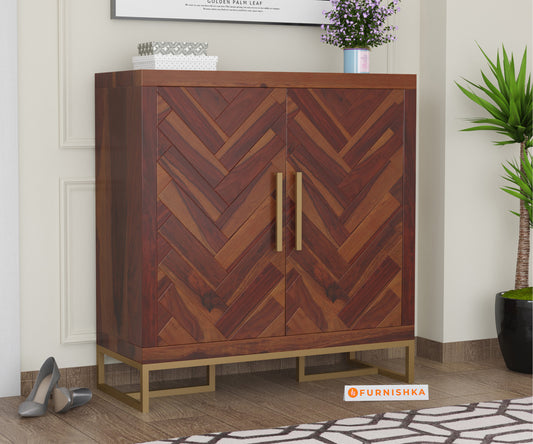 Warren Sheesham Wood Shoe Rack - Furnishka 