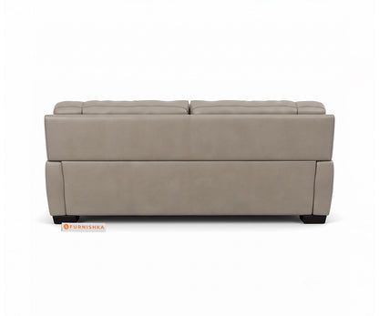 Derby 3 Seater Leather Sofa in Silver
