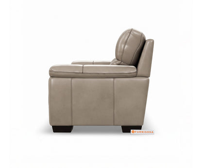 Derby 3 Seater Leather Sofa in Silver