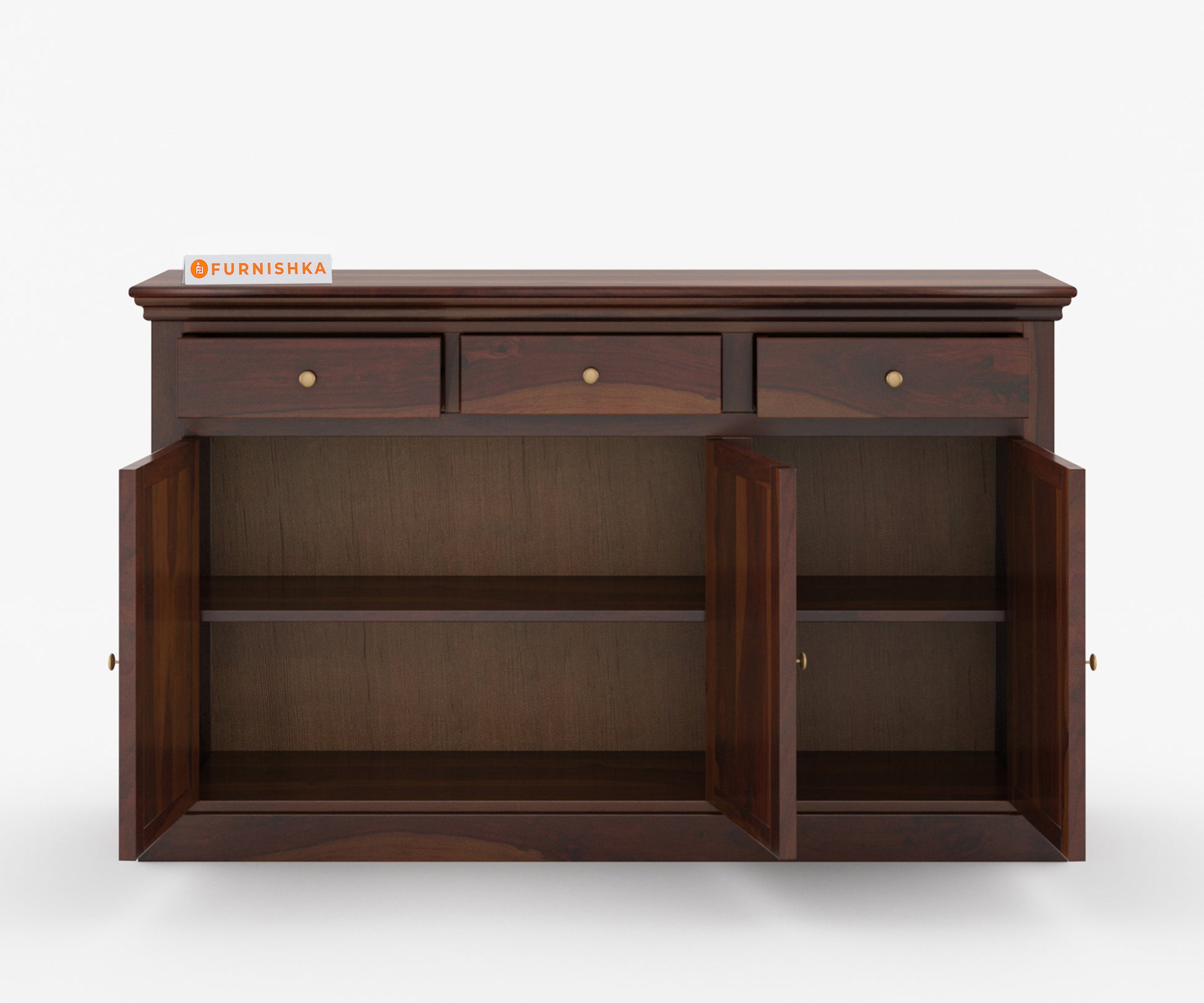 Wizard Sheesham Wood Triple Door Chest of Drawer - Furnishka 