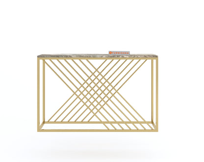 Xero Console Table with Green Choco Marble Top - Furnishka 