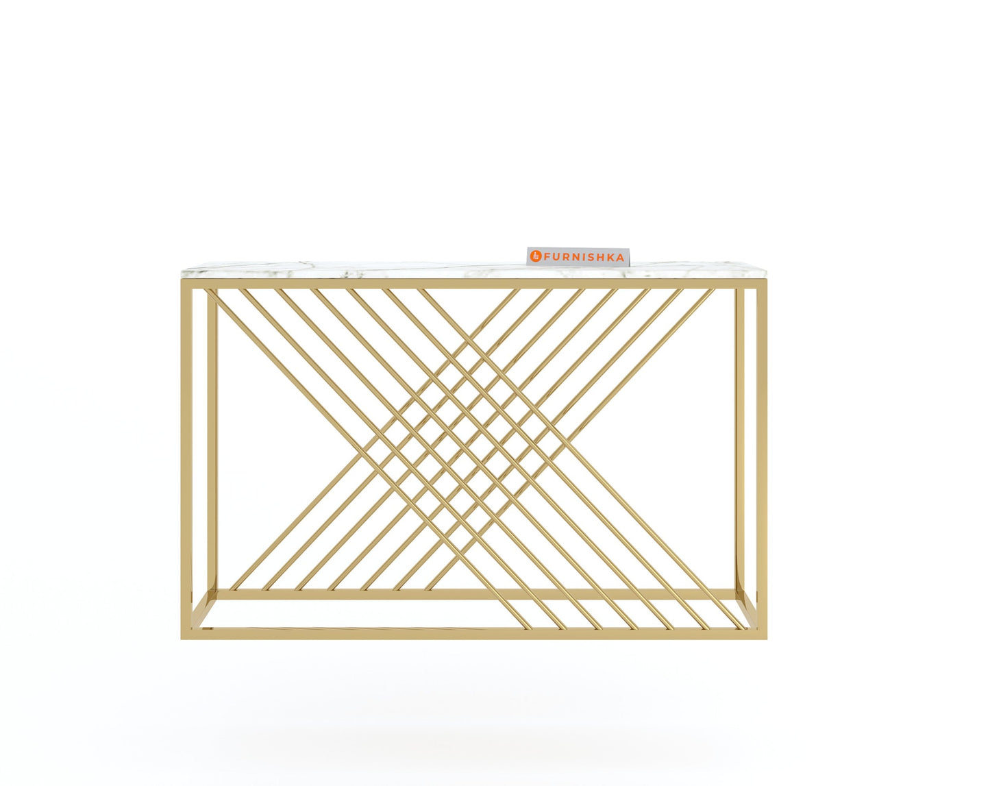 Xero Console Table with White Engineered Marble Top - Furnishka 