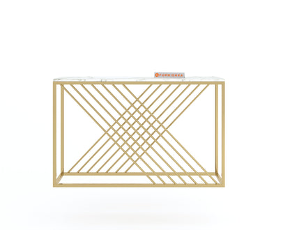 Xero Console Table with White Engineered Marble Top - Furnishka 