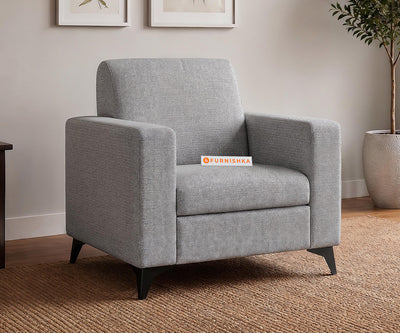Xilo 1 Seater Fabric Sofa With Steel Grey