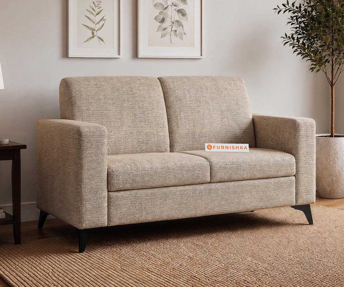 Xilo 2 Seater Fabric Sofa With Beige - Furnishka